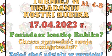 Międzyklasowy turniej w układaniu  kostki Rubika. kl.4-8